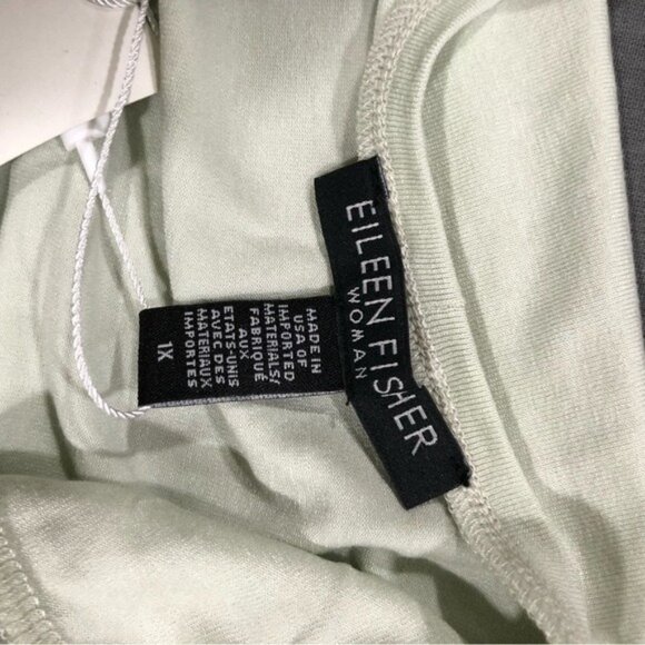 Eileen Fisher Mist Green Long Tank Top – NWT, Crew Neck, Relaxed, Size 1X - Picture 5 of 7